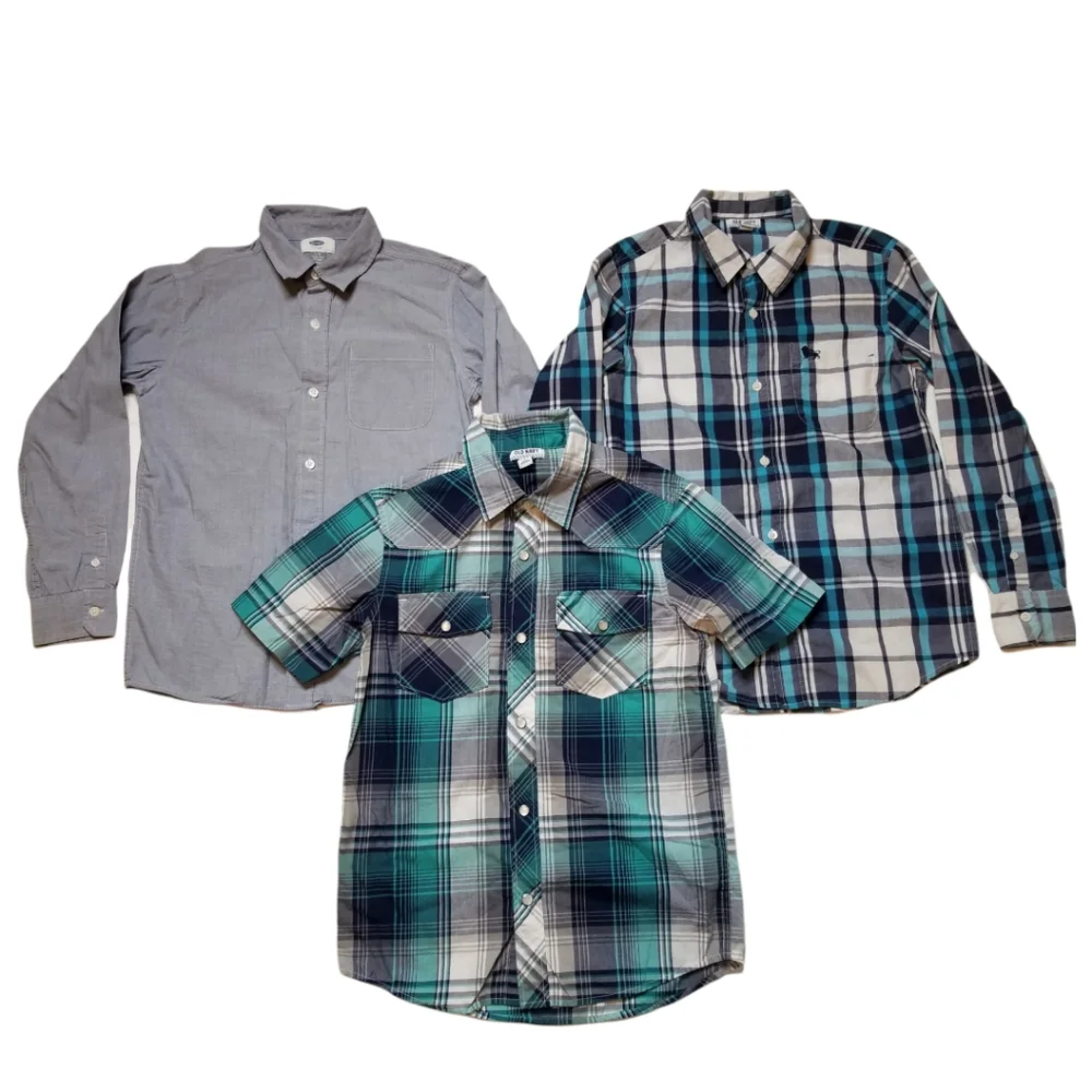 Old Navy Buttoned Up Shirts Bundle Boy's Size L 10-12 - Picture 1 of 16